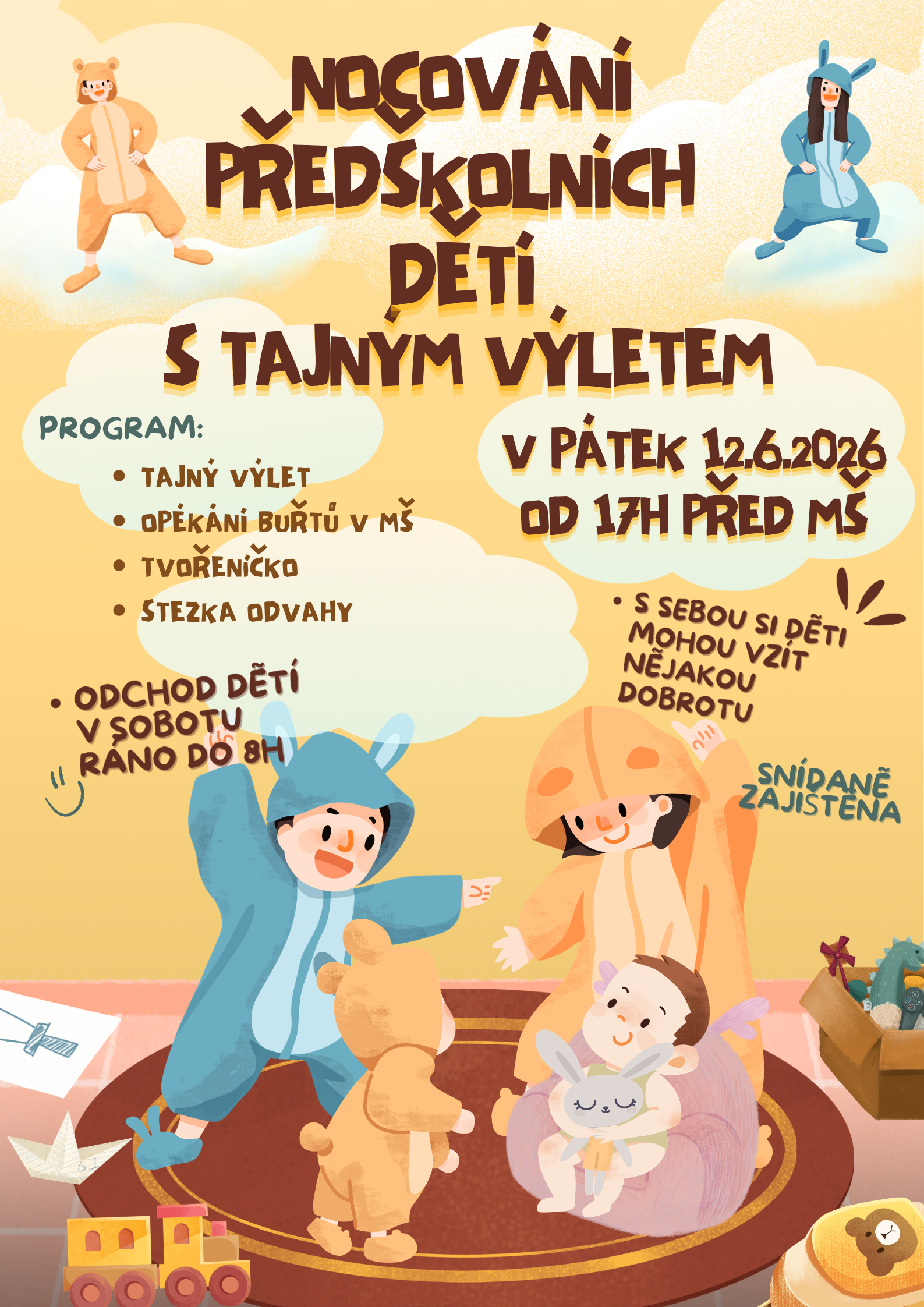 Tan Blue and Orange Playful Childrens World Poster